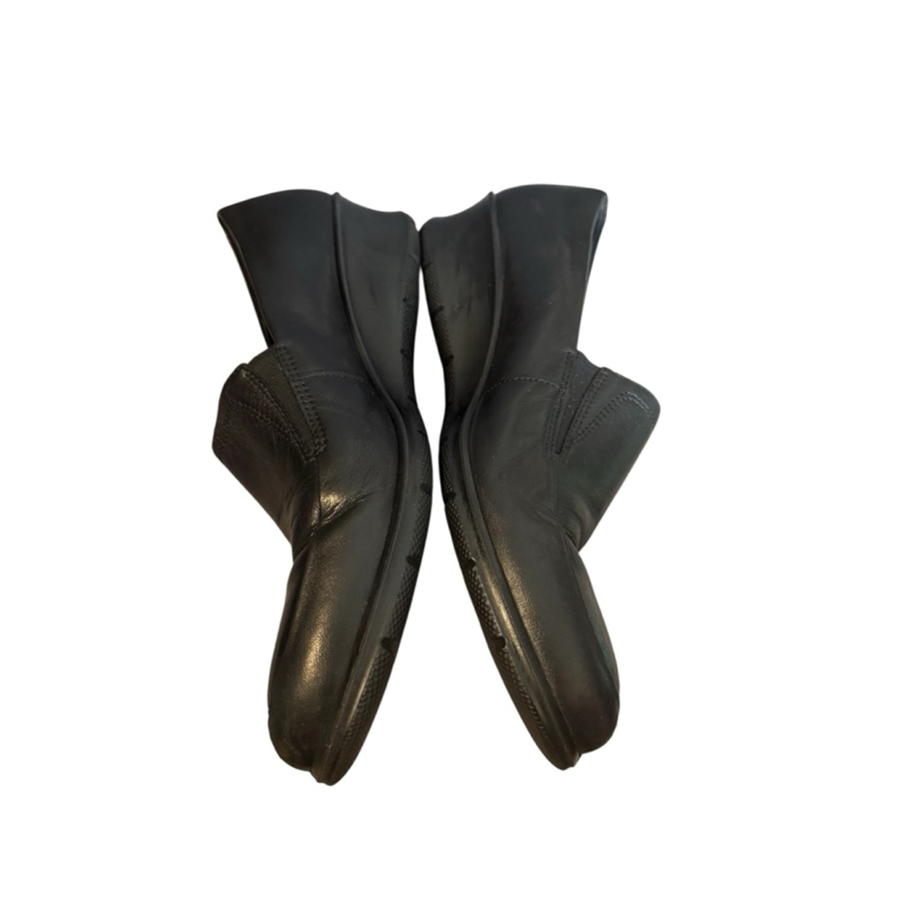 Ecco Black Leather Loafer Slip On Shoes Size 10 - Picture 3 of 10